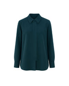 FLUID SHIRT WITH POINTED COLLAR AND HIDDEN CLOSURE