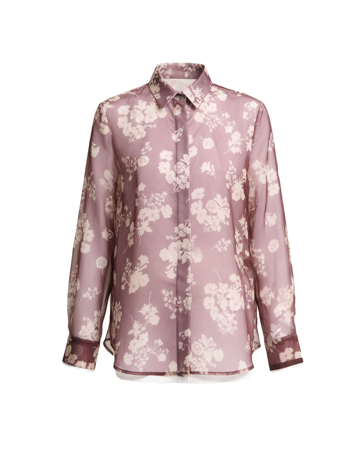 DOUBLE-LAYER PRINTED ORGANZA SHIRT
