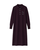 WOOL POLO DRESS WITH EMBROIDERY