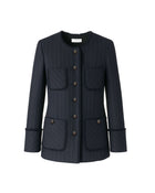 JACKET WITH PATCH POCKETS AND FINE STRIPES