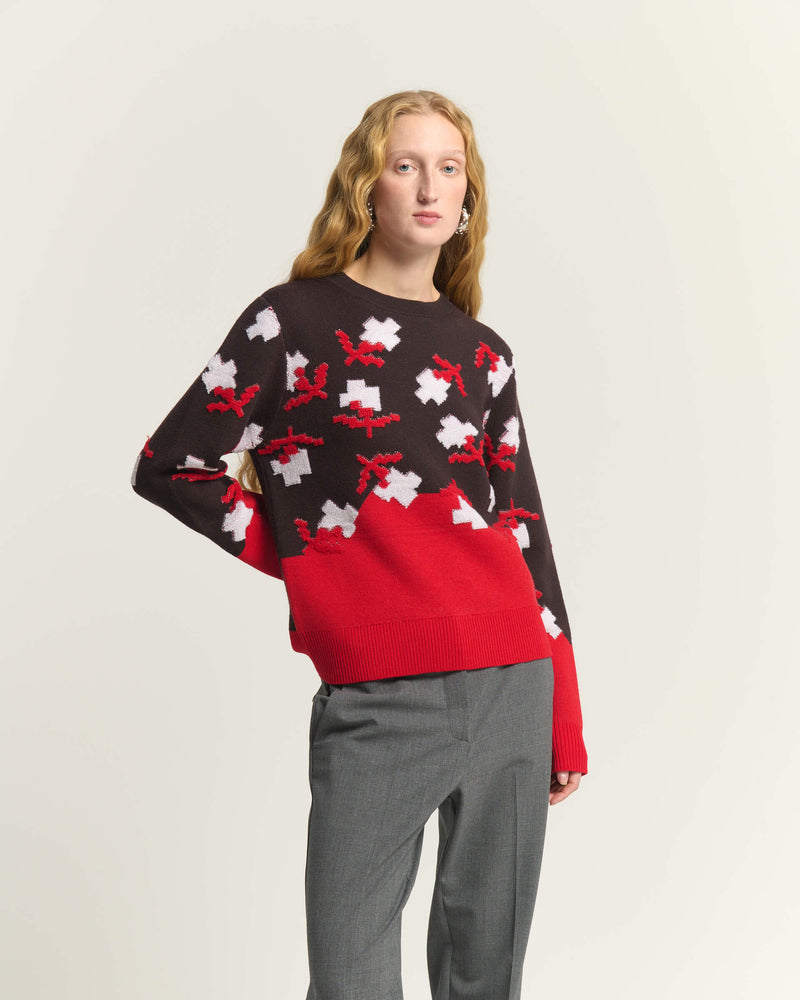 MAGLIONE IN LANA JACQUARD CON EFFETTO SPUGNA
