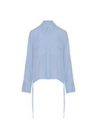 CROPPED SHIRT WITH DRAWSTRING HEM