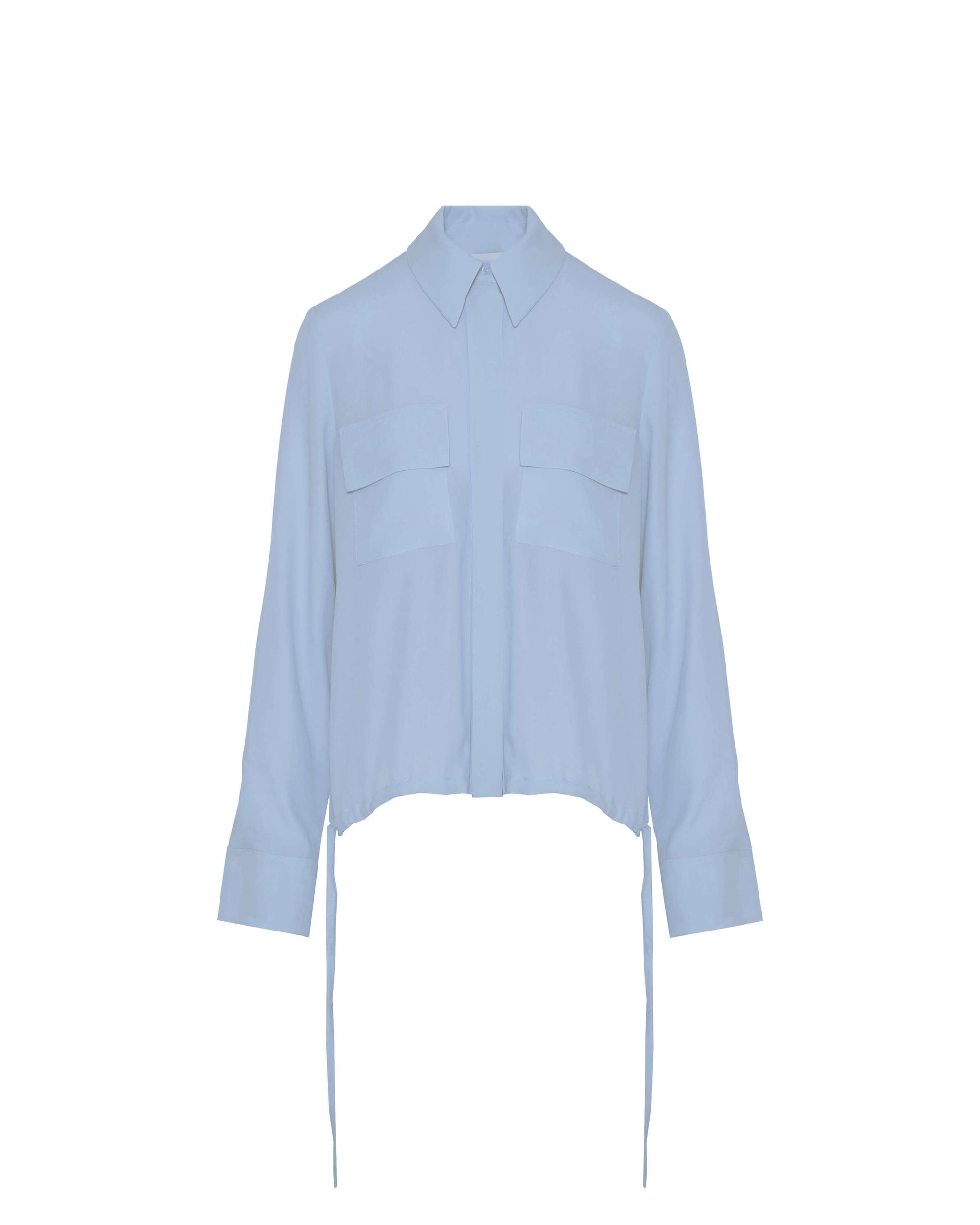 CROPPED SHIRT WITH DRAWSTRING HEM