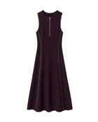 VESTITO MIDI SENZA MANICHE CON BORDI ARGENTATI