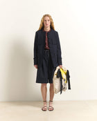 JACKET WITH PATCH POCKETS AND FINE STRIPES