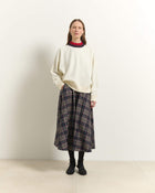 CULOTTE A QUADRI MIDI CON ZIP