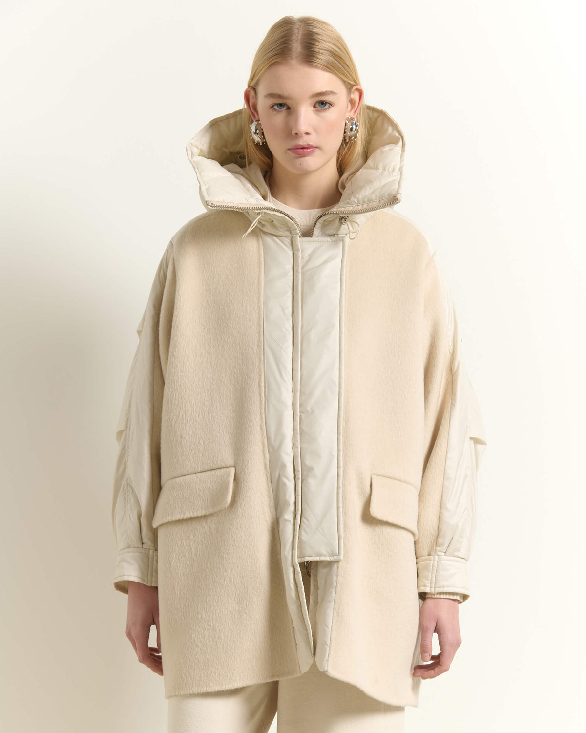 WOOL BLEND PADDED COAT