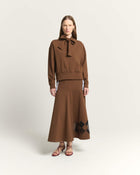 FLARED MIDI SKIRT WITH INSERTS