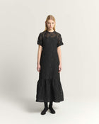 LONG JACQUARD SHEER DRESS