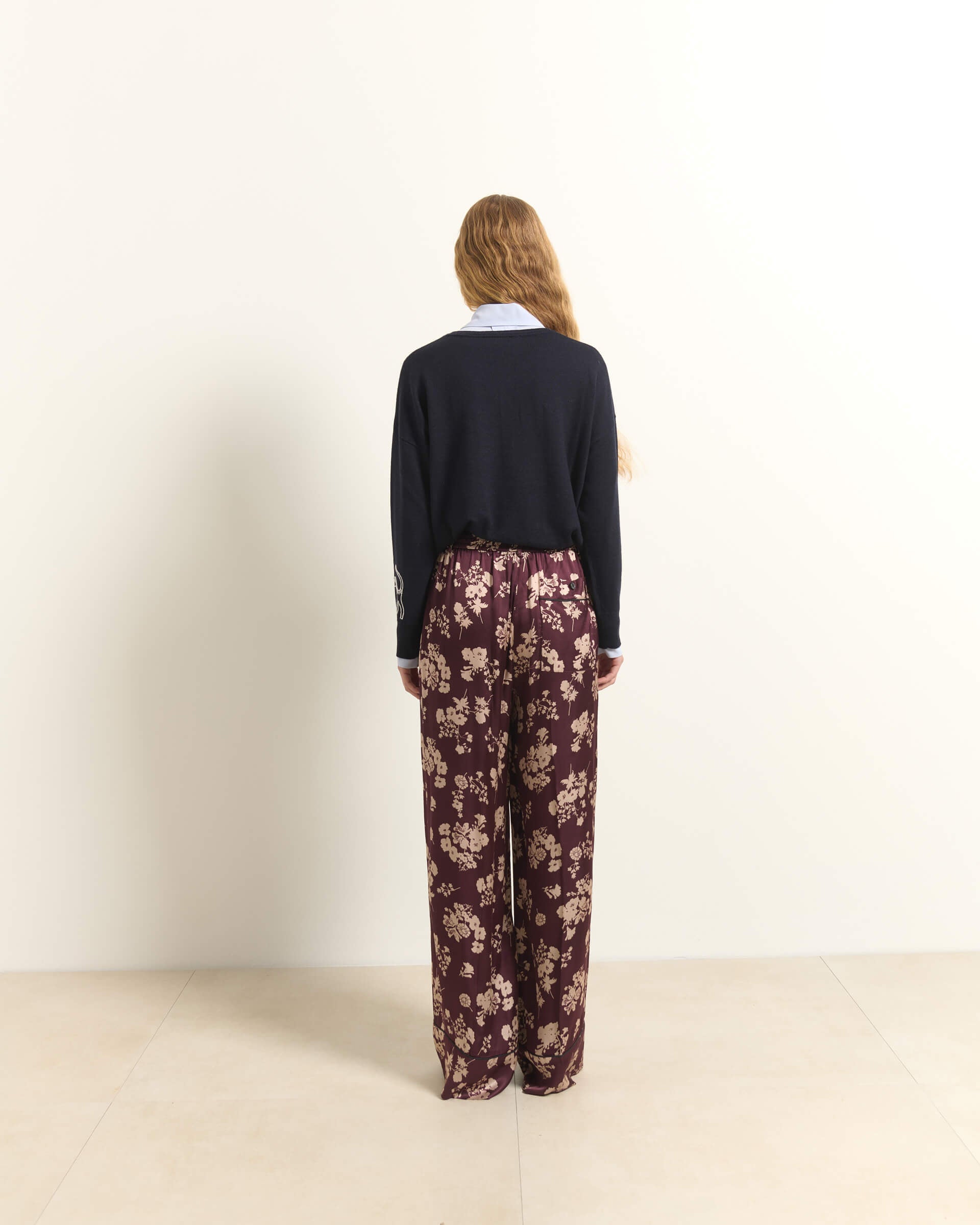 PRINTED FLUID TROUSERS