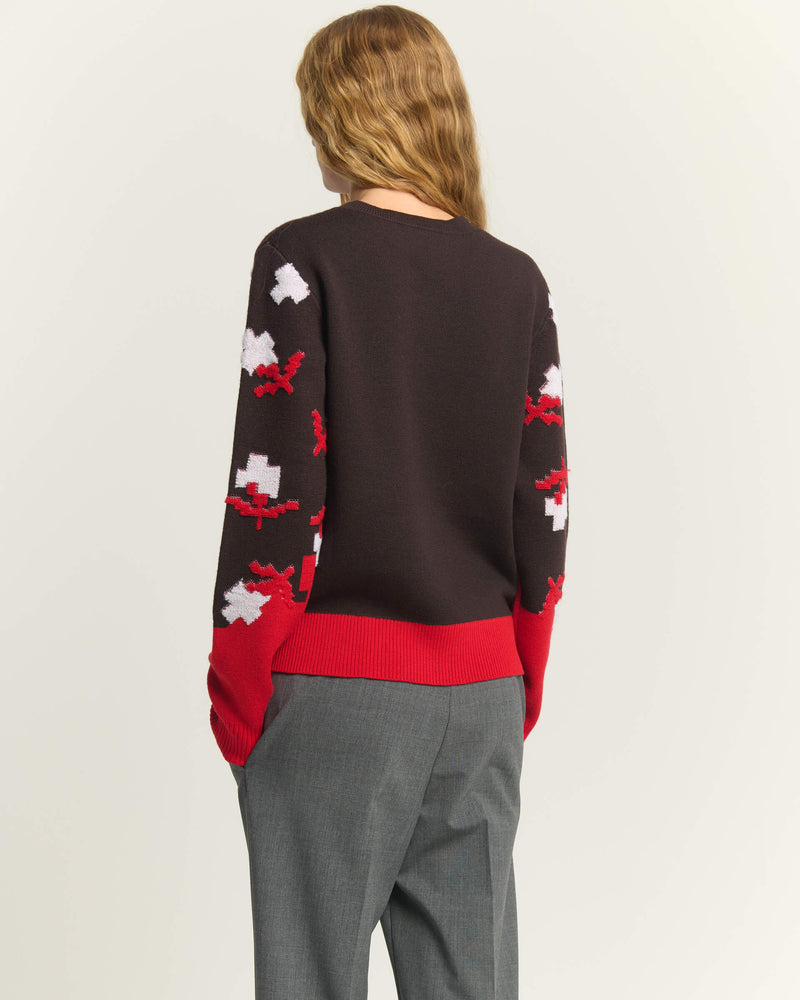 MAGLIONE IN LANA JACQUARD CON EFFETTO SPUGNA