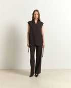 PANTALONI CON PINCES E COULISSE