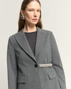 SINGLE-BREASTED JACKET WITH SIDE BELT