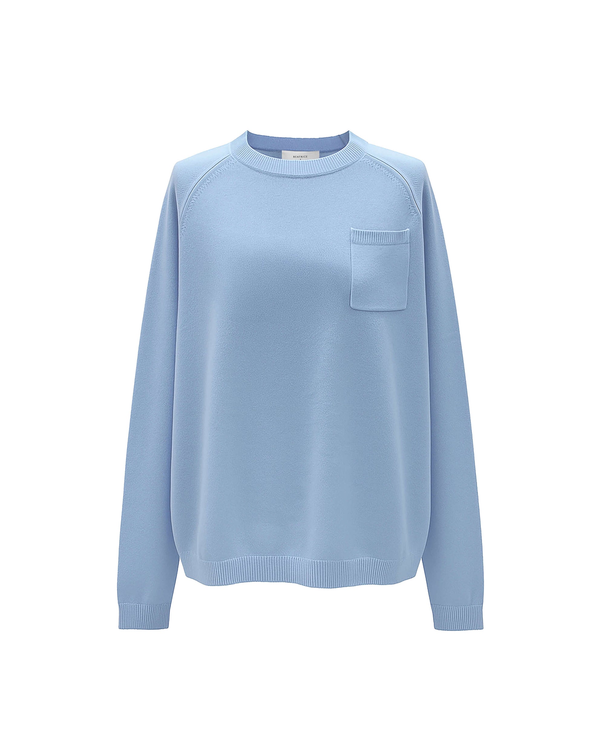 MAGLIONE DI LANA CON TASCHINO APPLICATO SUL PETTO