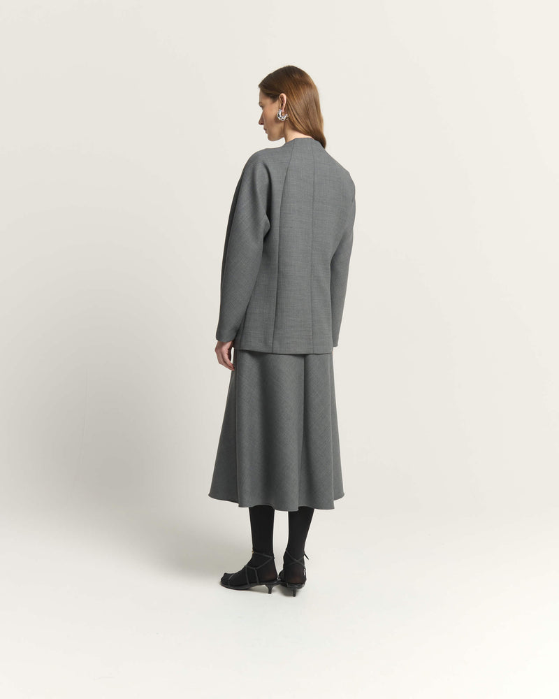 CROSSED BLAZER WITH METAL DETAIL