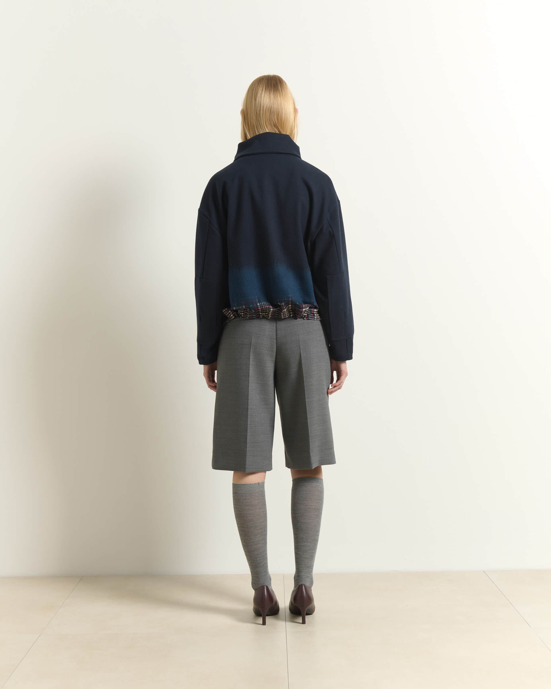 FELPA CON ZIP E DETTAGLIO TARTAN