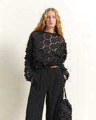SHORT JACKET WITH FLORAL APPLIQUÉS