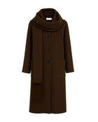 LONG COAT WITH INTEGRATED SCARF