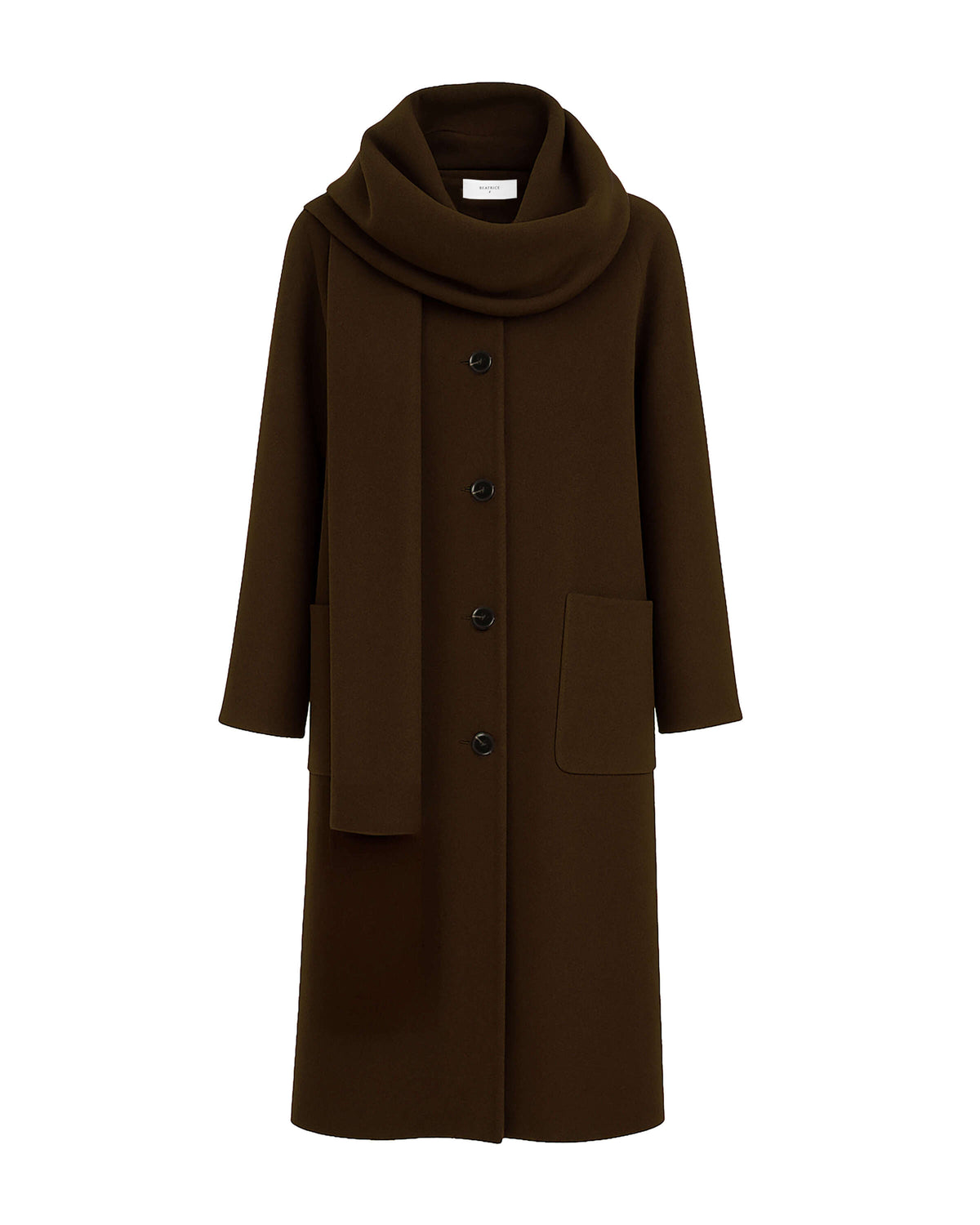 LONG COAT WITH INTEGRATED SCARF