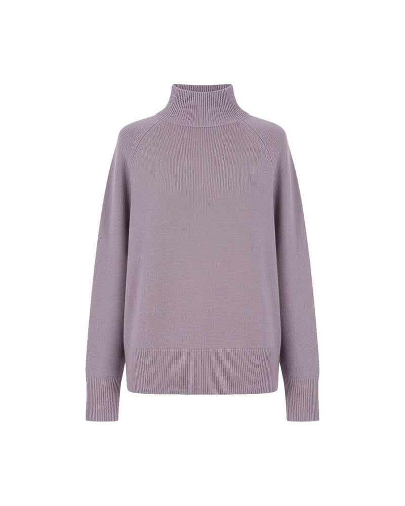 MAGLIONE DOLCEVITA IN LANA CON SPALLE RAGLAN