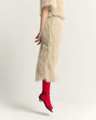 LUREX FRINGE LONG SKIRT