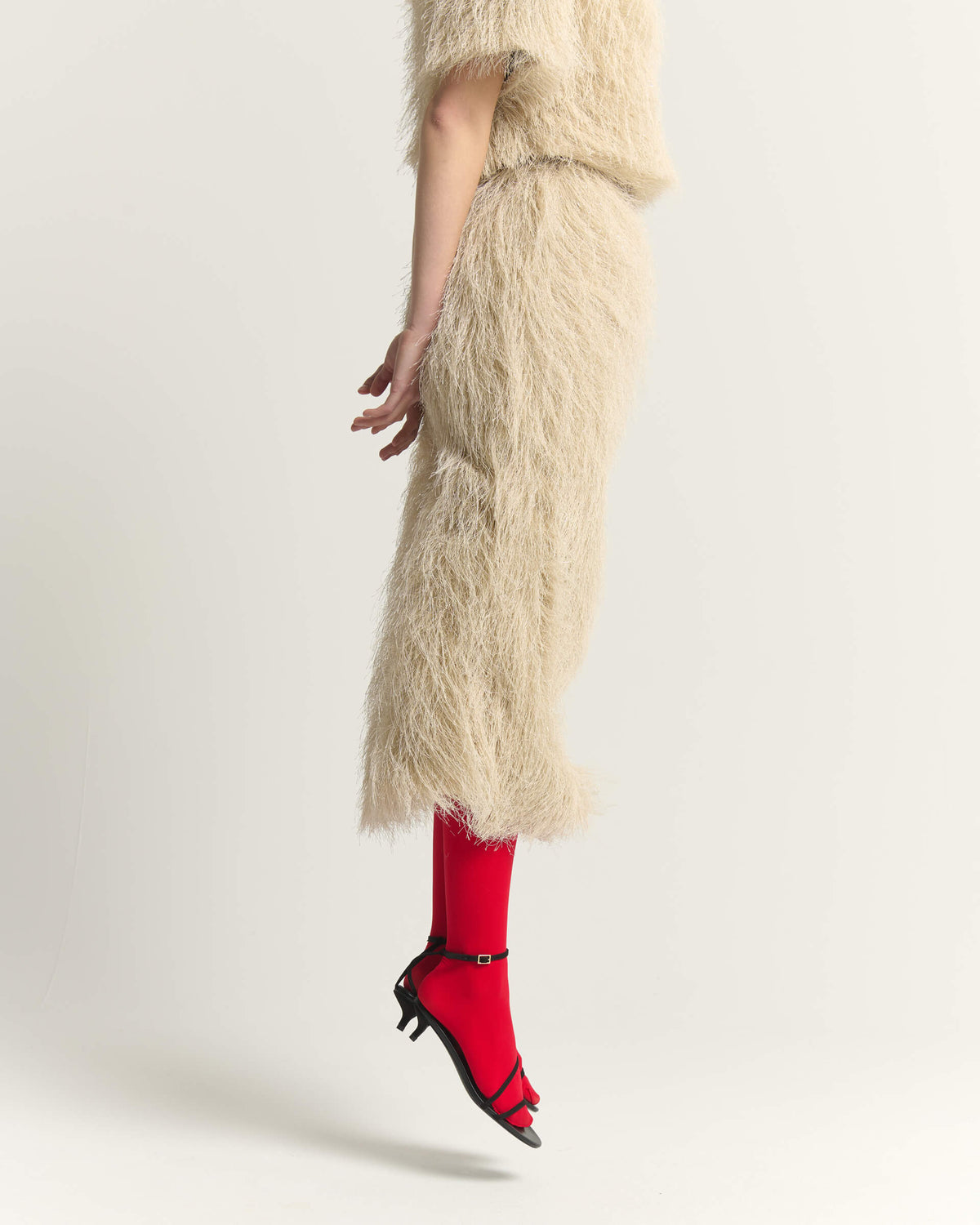LUREX FRINGE LONG SKIRT