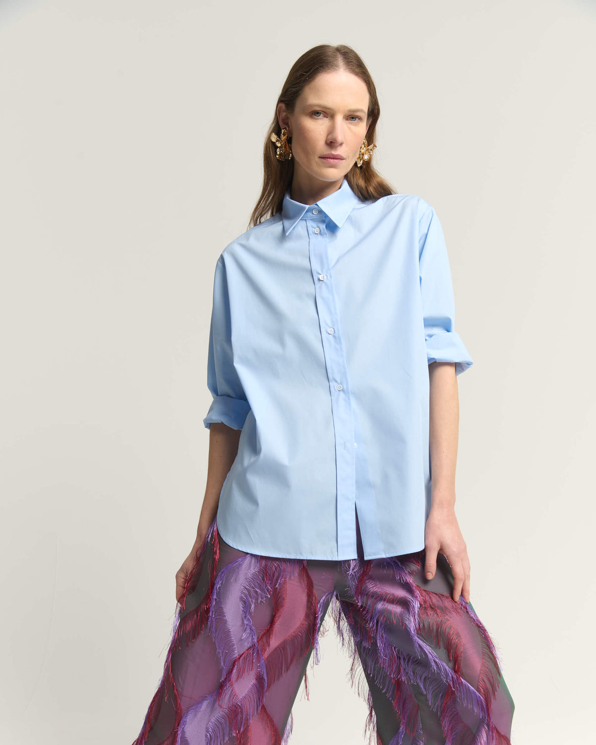 WIDE-LEG TROUSERS WITH FRINGES
