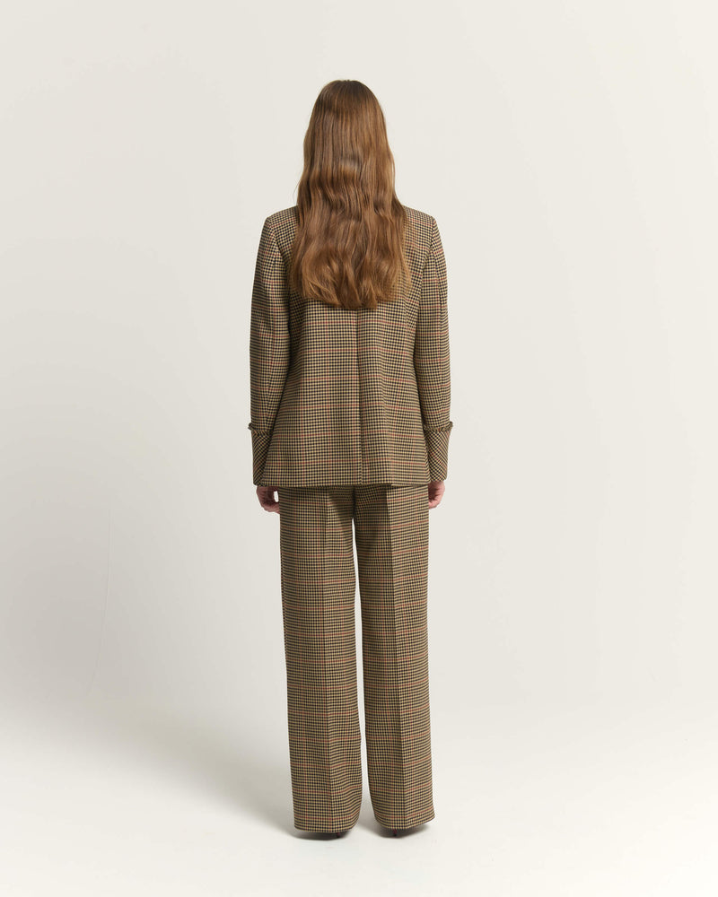 PANTALONI DRITTI IN TESSUTO PRINCIPE DI GALLES