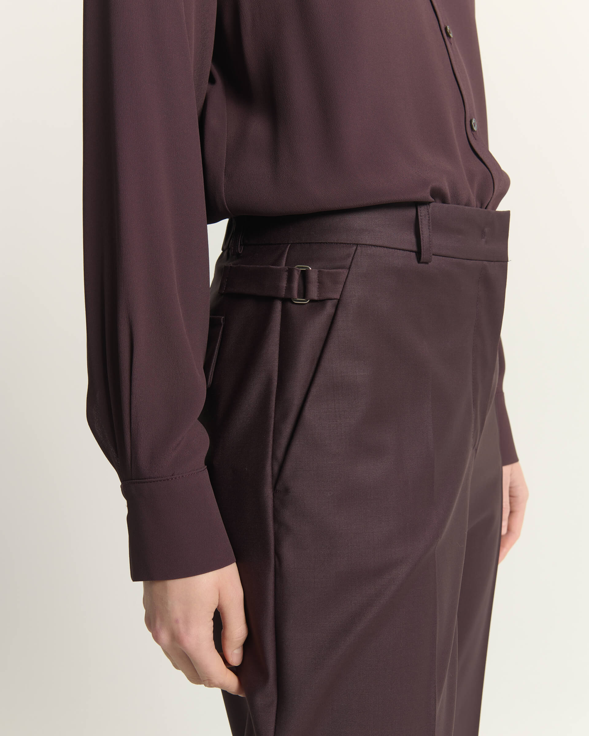 STRAIGHT TROUSERS WITH METAL DETAILS