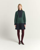 COLLEGE DRESS WITH CONTRAST PLASTRON