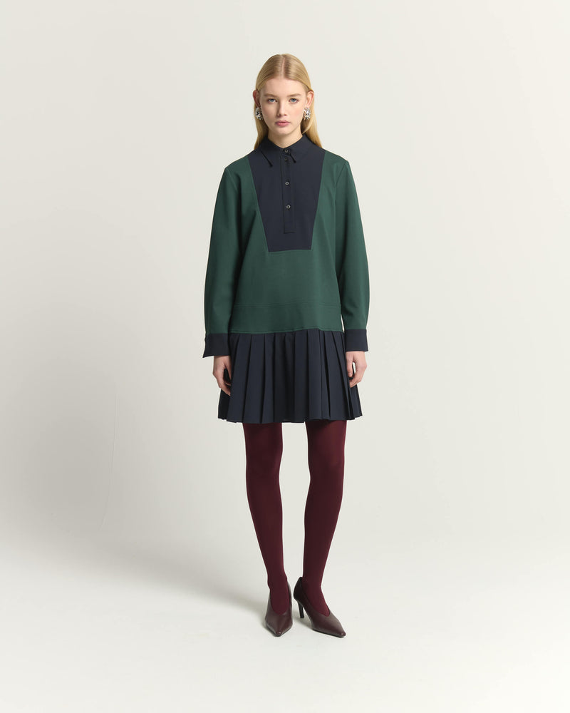 COLLEGE DRESS WITH CONTRAST PLASTRON