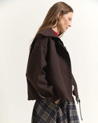 SHORT BOMBER JACKET WITH ADJUSTABLE DRAWSTRING