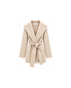 SHORT COAT WITH BELT AND SHAWL COLLAR