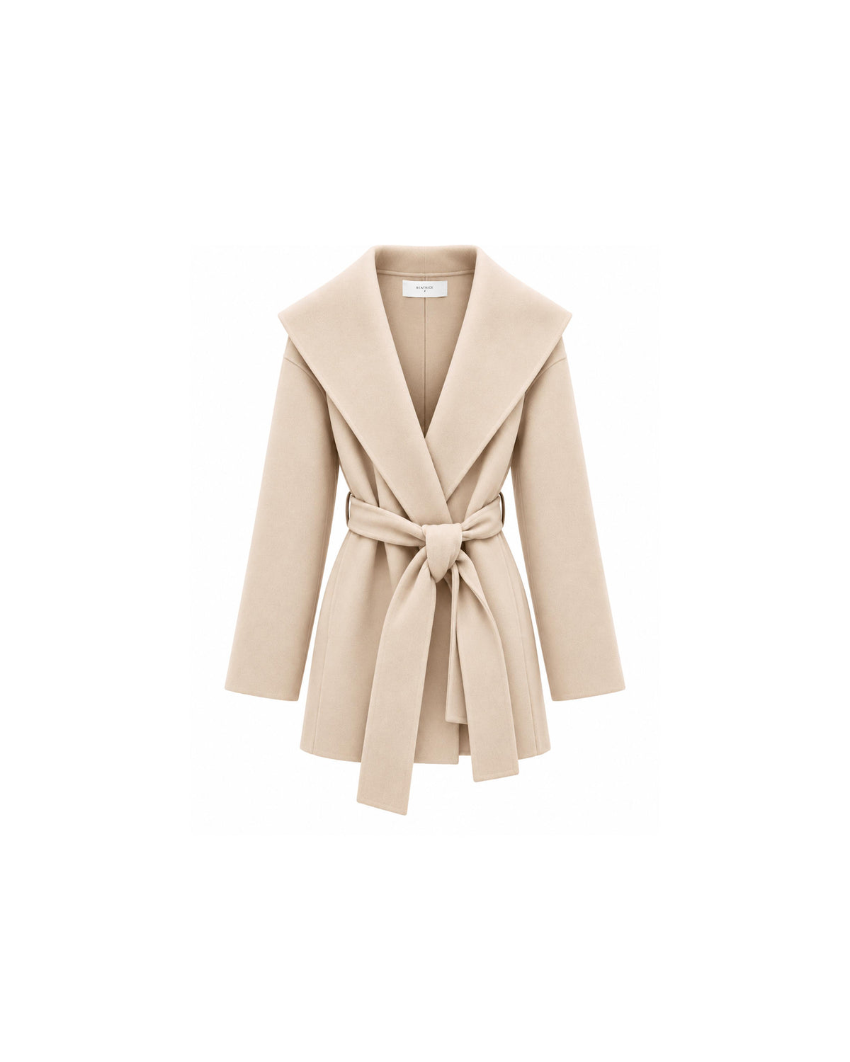 SHORT COAT WITH BELT AND SHAWL COLLAR