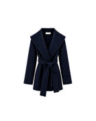 SHORT COAT WITH BELT AND SHAWL COLLAR