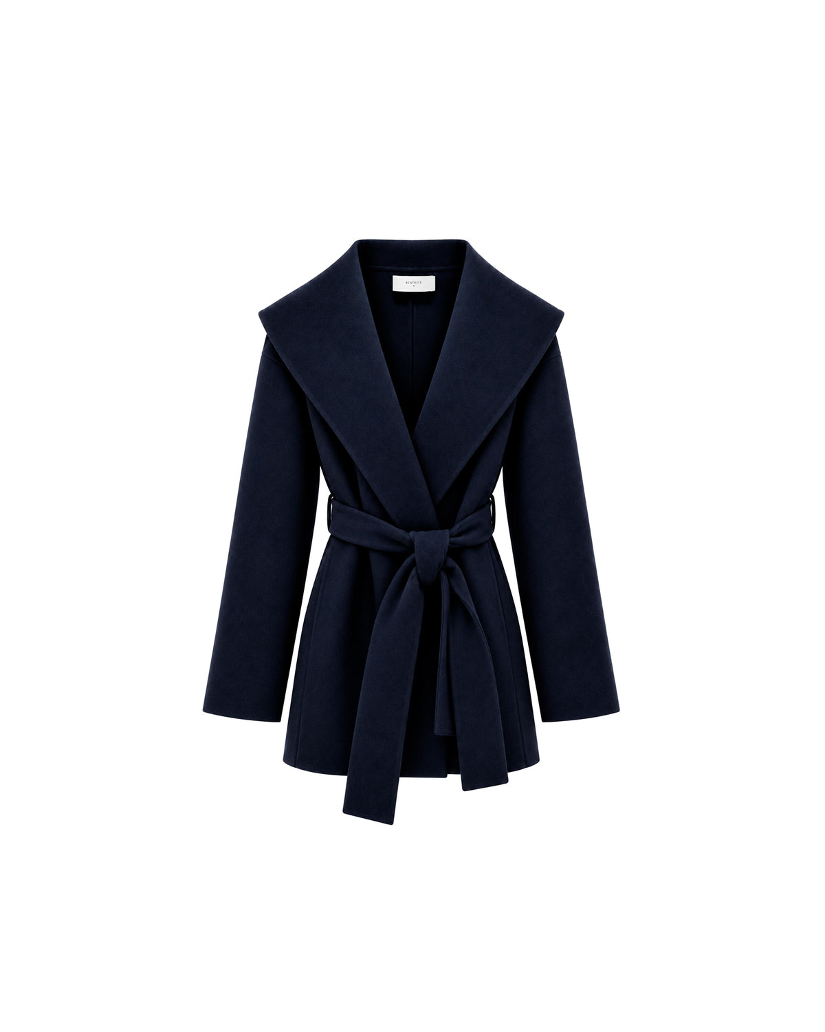 SHORT COAT WITH BELT AND SHAWL COLLAR
