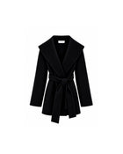 SHORT COAT WITH BELT AND SHAWL COLLAR