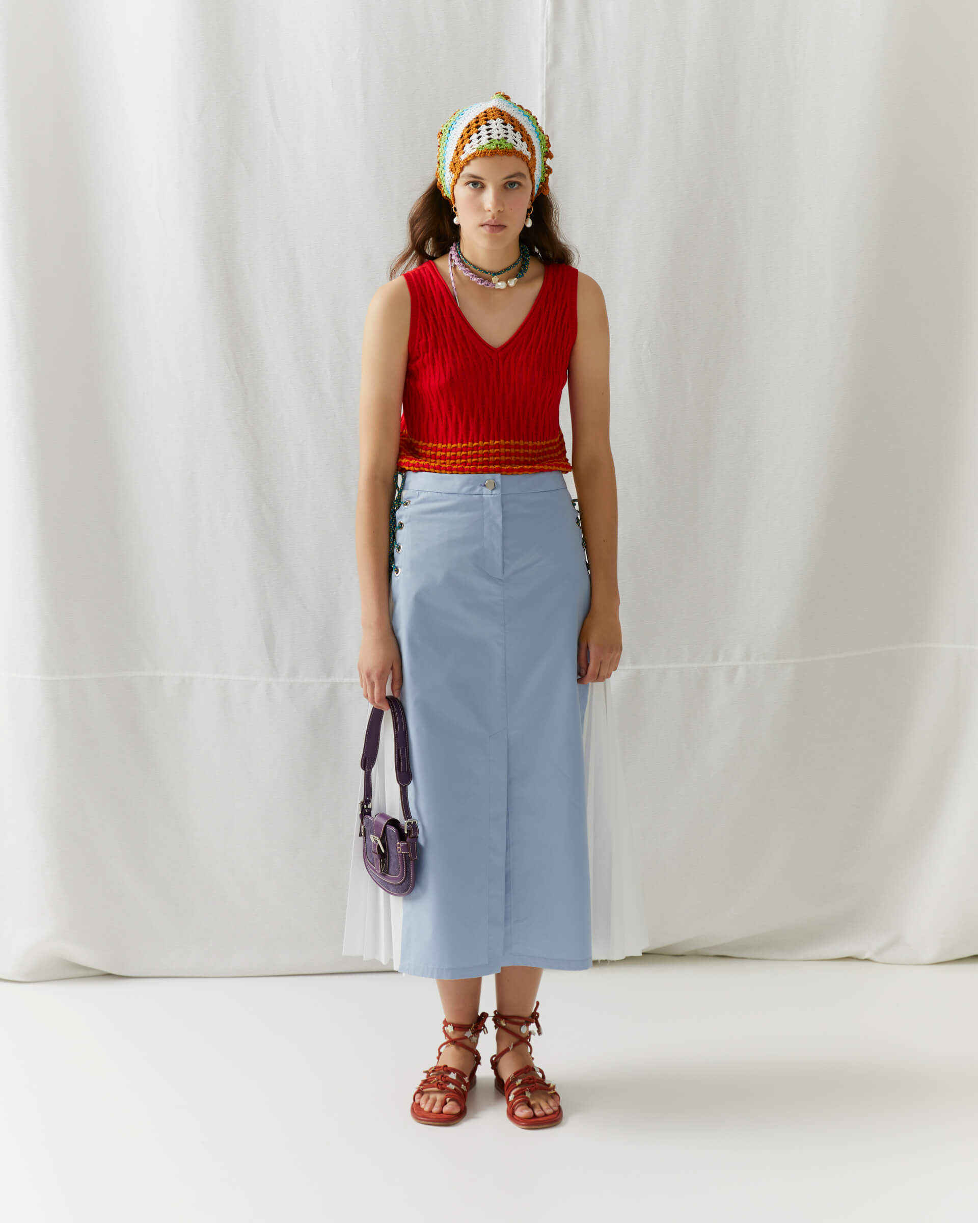 Midi Skirt With Pleats On The Hips Beatrice .b