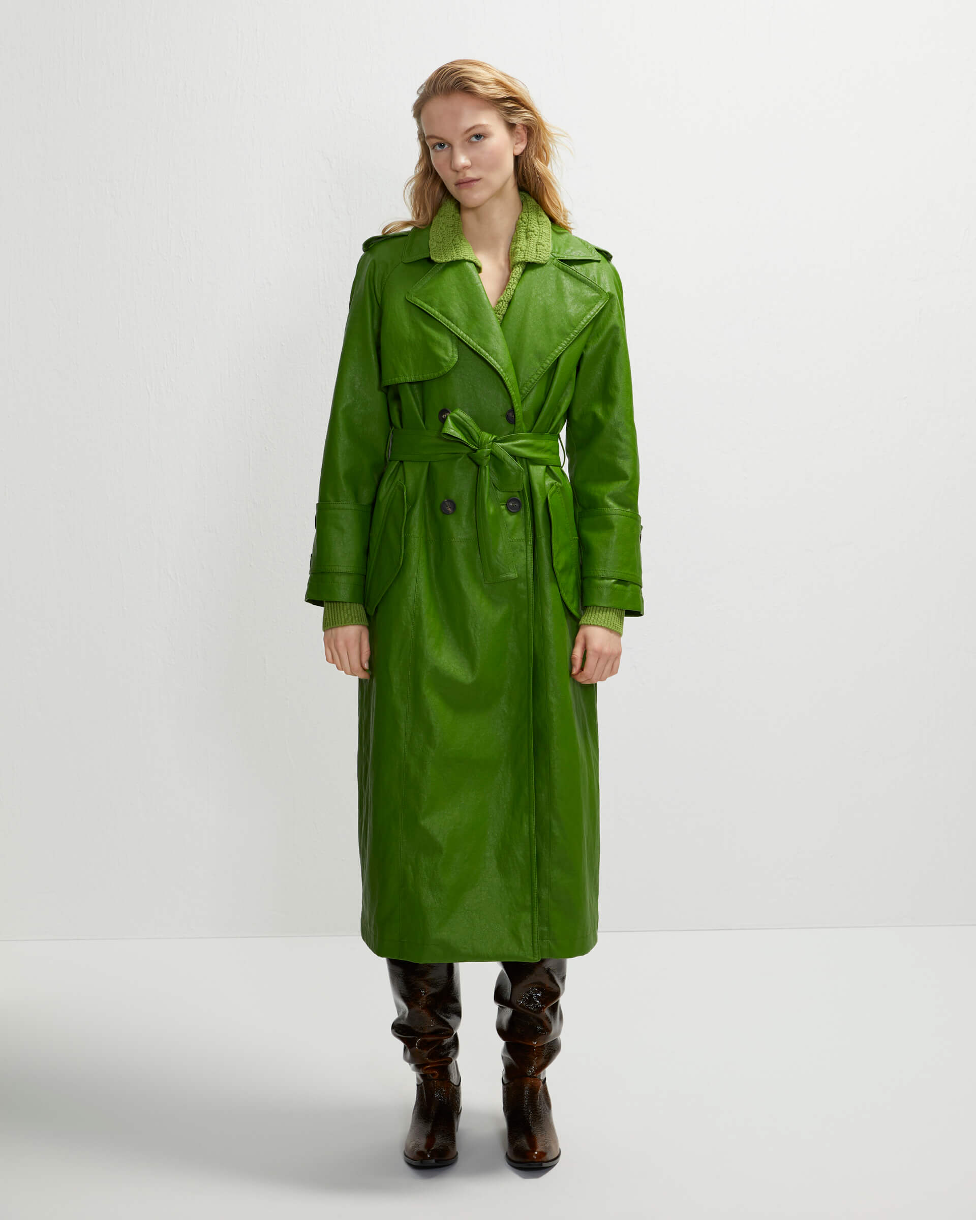 Beatrice .b Green Oversized Cloth Peacoat