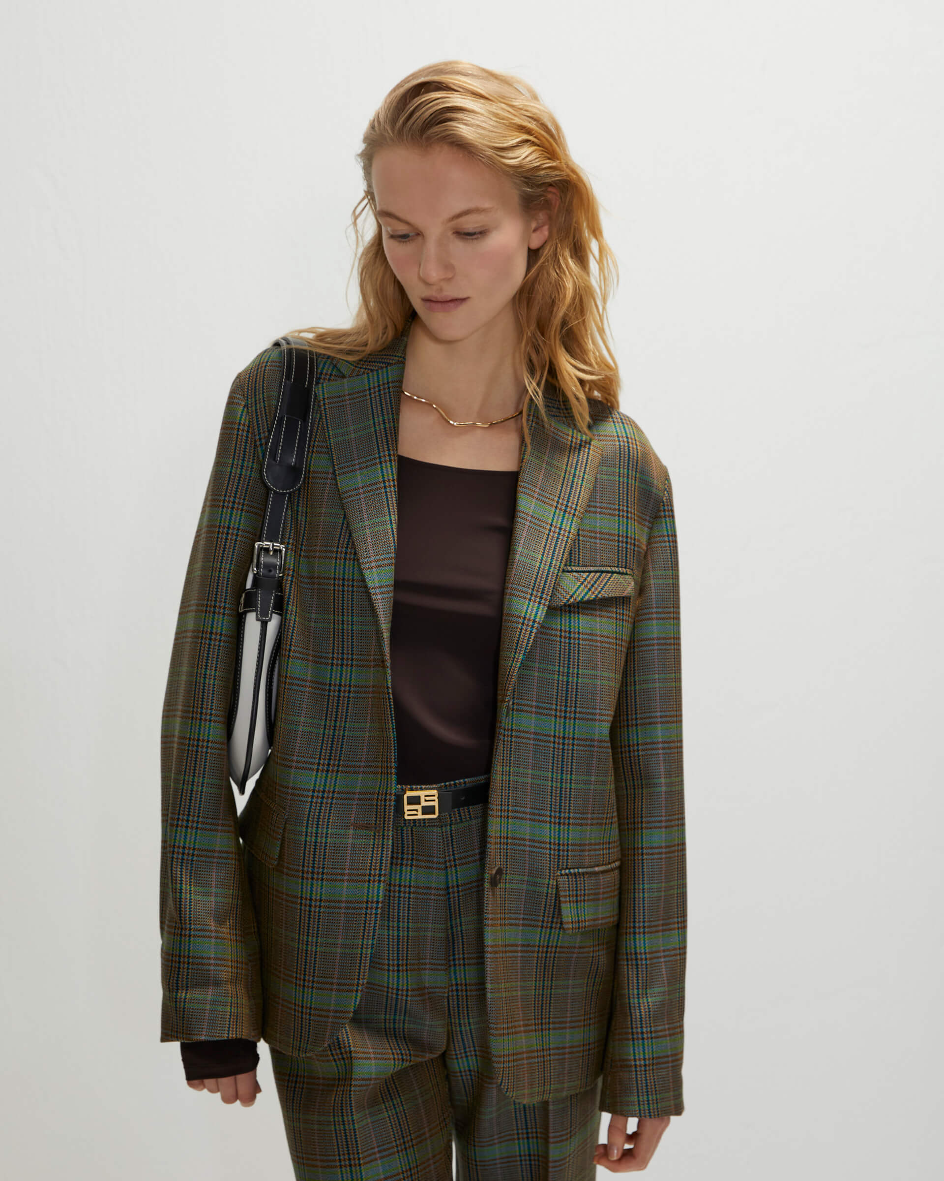 Beatrice .b Checked Jacket With Oversized Sleeves