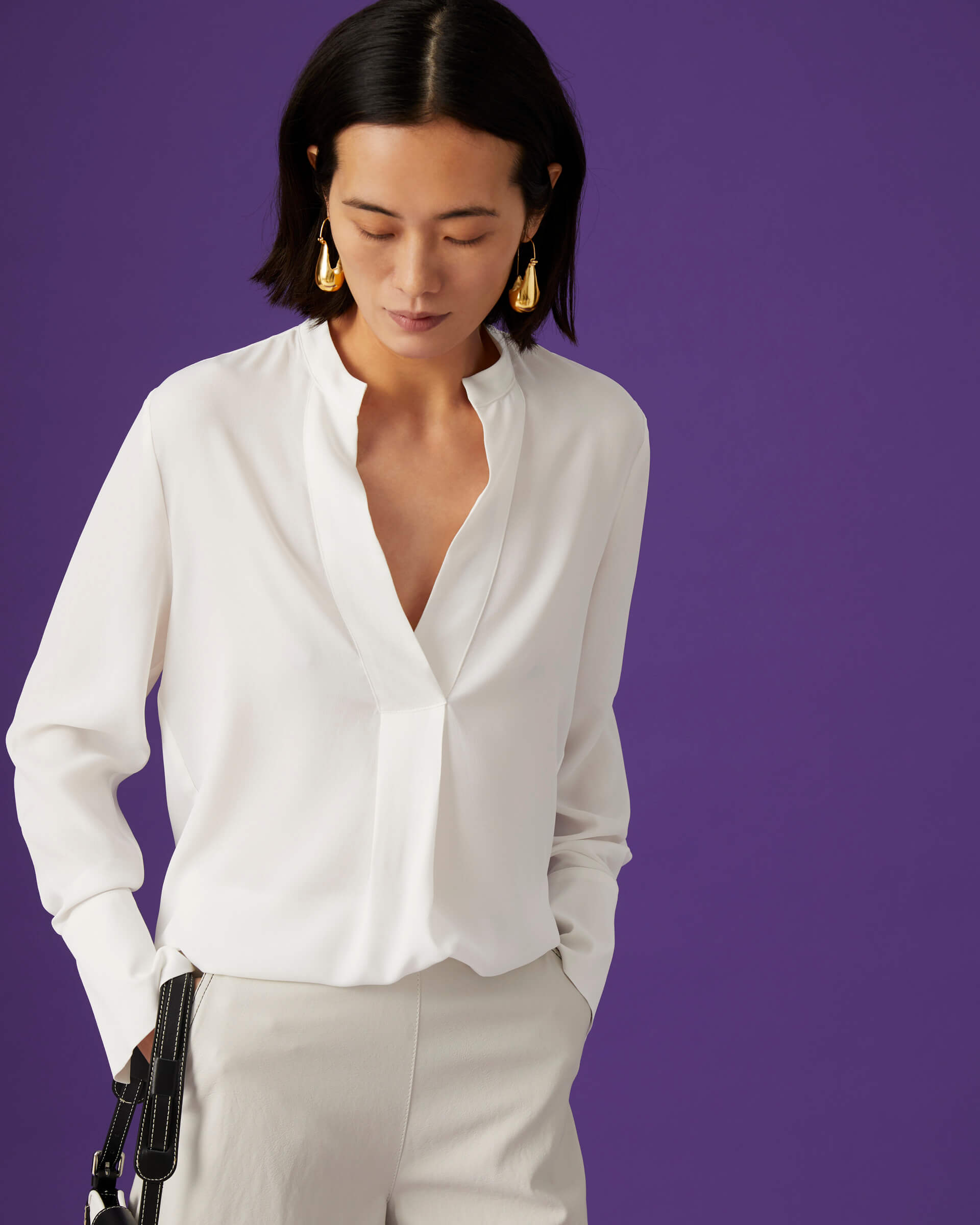 Beatrice .b Pleated Shirt In Silk Blend